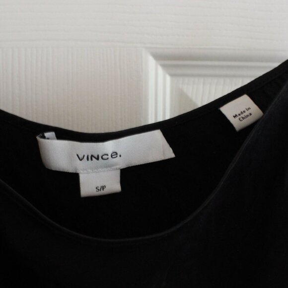 Vince Satin Slip Midi Dress in Black - Picture 3 of 6